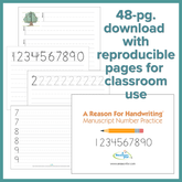 Handwriting Manuscript Number Practice Pages (Digital Download)