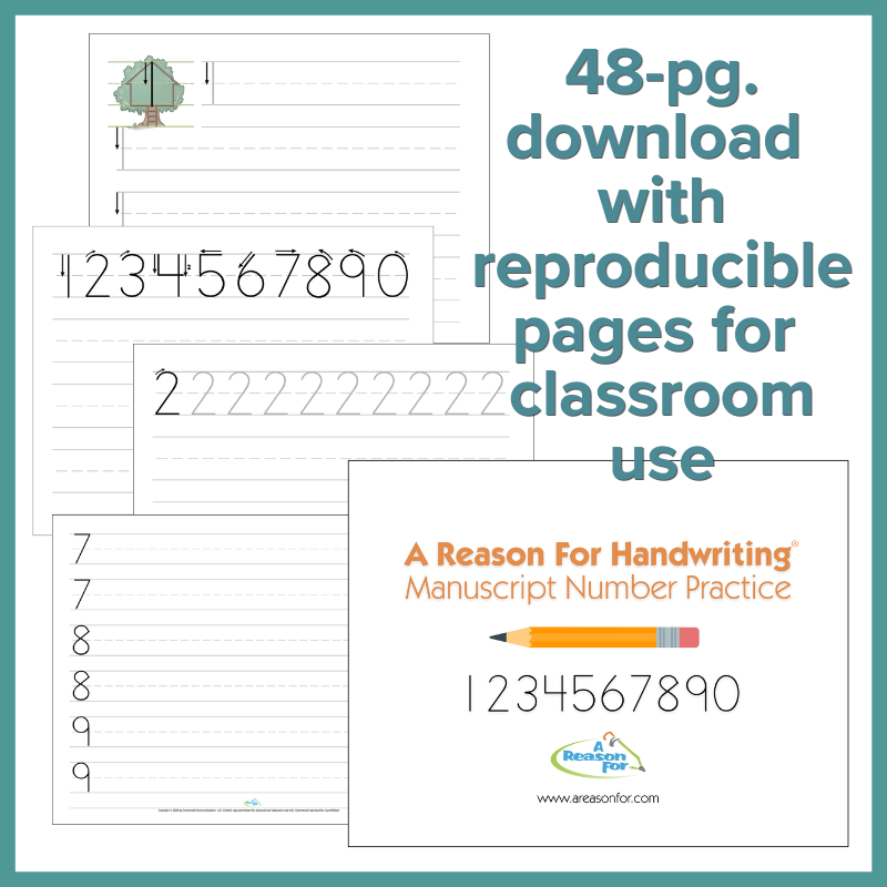 Handwriting Manuscript Number Practice Pages (Digital Download)