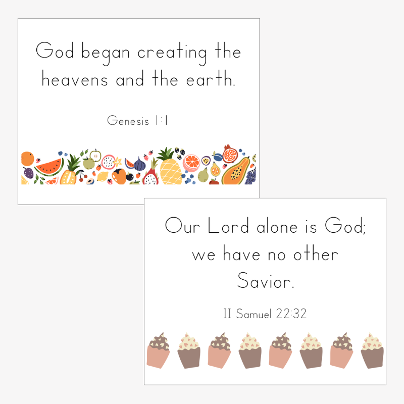 Handwriting Kindergarten Verse Cards